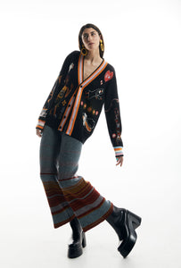 KANSAI CROPPED RIB PANTS - MULTI