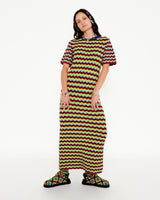 COSMIC SURF KNIT LONG DRESS - "Cool in the Pool"