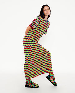 COSMIC SURF KNIT LONG DRESS - "Cool in the Pool"
