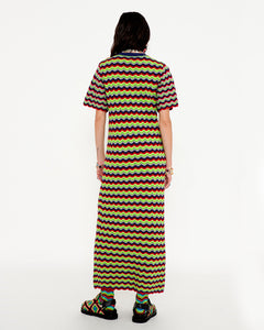 COSMIC SURF KNIT LONG DRESS - "Cool in the Pool"