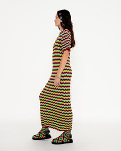 COSMIC SURF KNIT LONG DRESS - "Cool in the Pool"