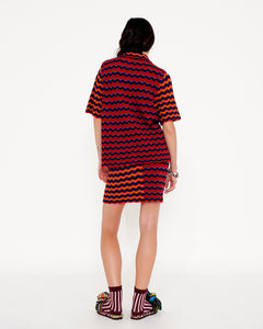 COSMIC SURF KNIT SHIRT - "Hot Lava"