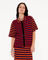 COSMIC SURF KNIT SHIRT - "Hot Lava"