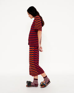 COSMIC SURF KNIT SHIRT - "Hot Lava"