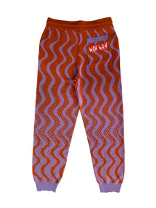 DAYTRIPPER KNIT PANTS - ORANGE/LILAC