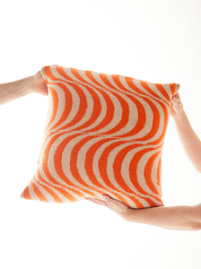 Moonage Daydream cushion - Orange/Oatmeal