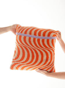 Moonage Daydream cushion - Orange/Oatmeal