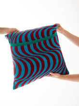 Load image into Gallery viewer, Moonage Daydream cushion - Maroon/Teal
