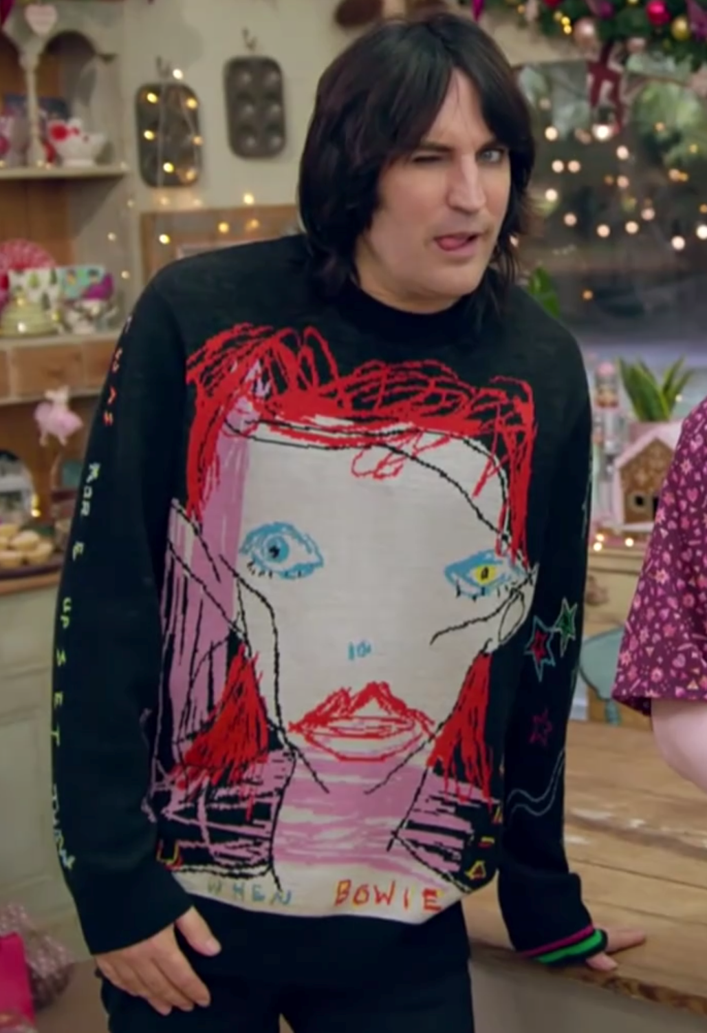 Noel fielding 2025 pink striped jumper