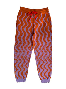 DAYTRIPPER KNIT PANTS - ORANGE/LILAC
